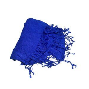 Blue Fringe Scarf